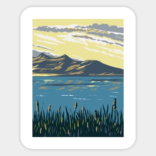 The Great Salt Lake Utah USA WPA Art Poster Sticker